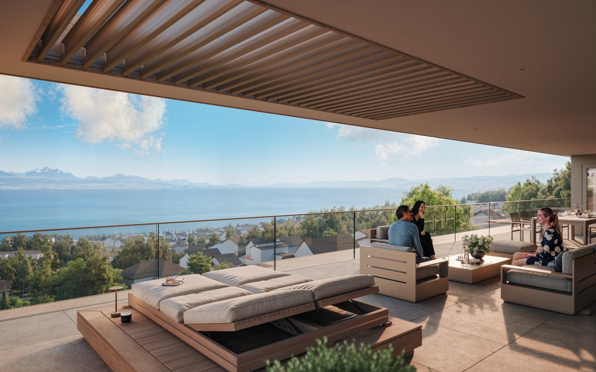 Terrasse panoramique avec vue sur le lac Léman — Mourat 84